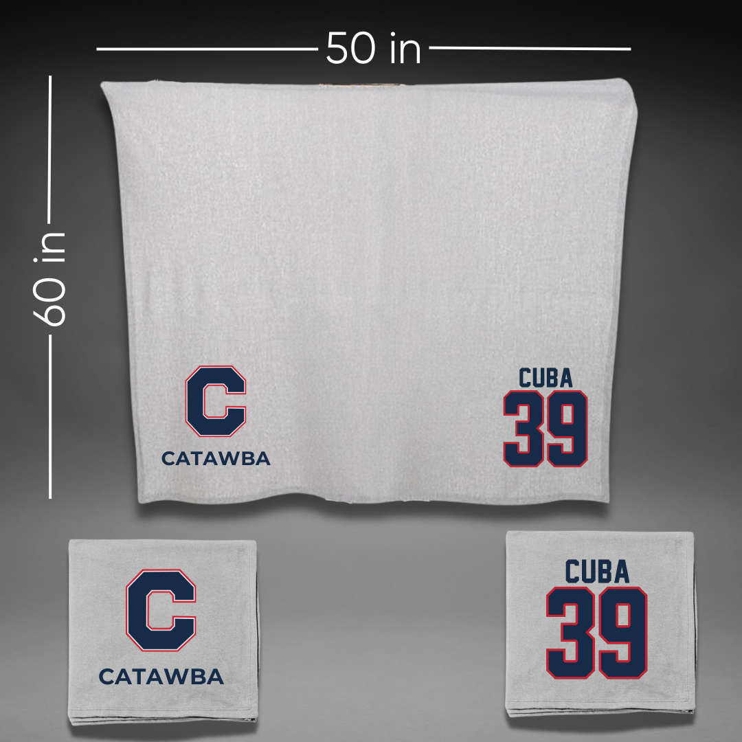 Catawba College Baseball Gray Blanket - #39 Jackson Cuba