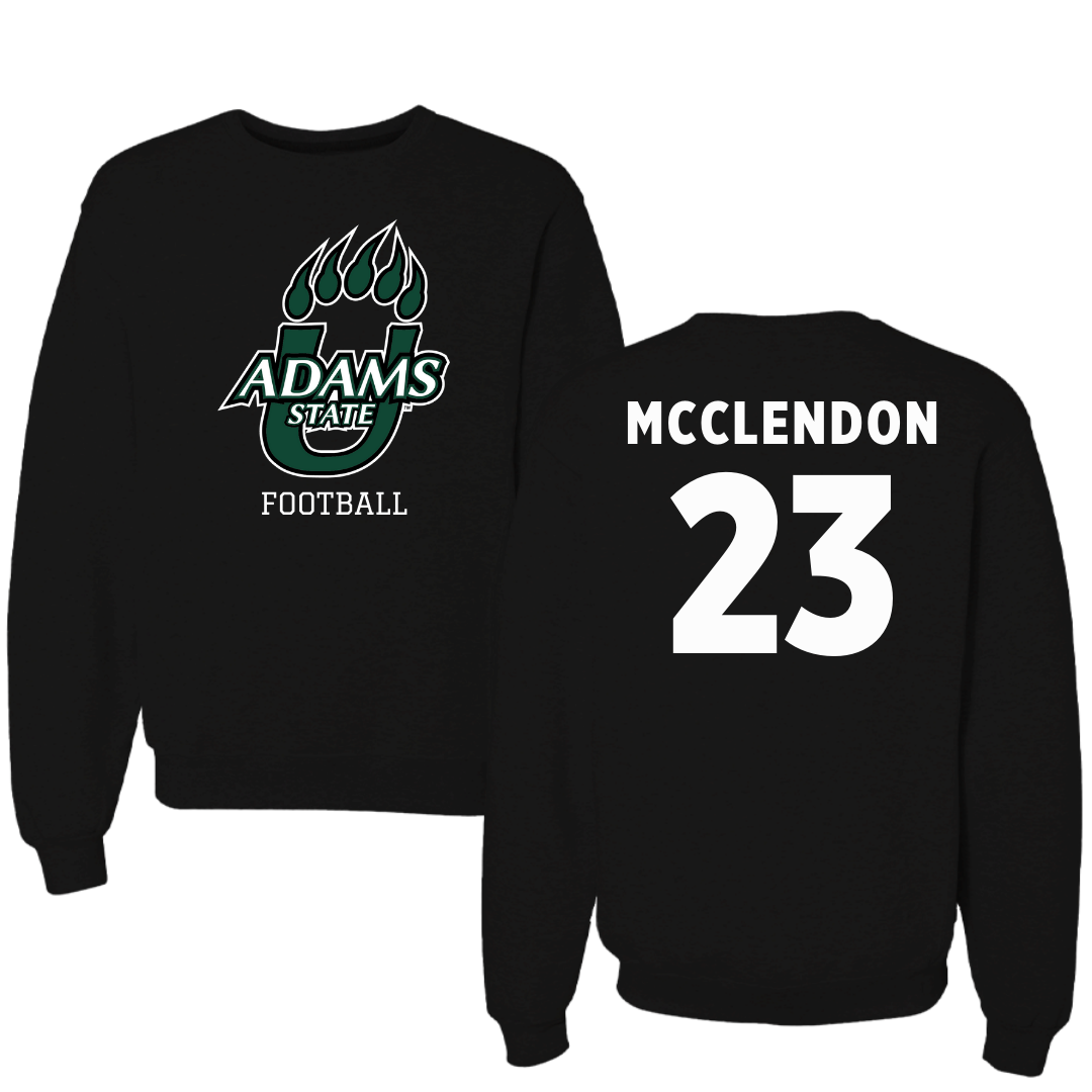 Adams State University Football Black State Crewneck - #23 Edward McClendon