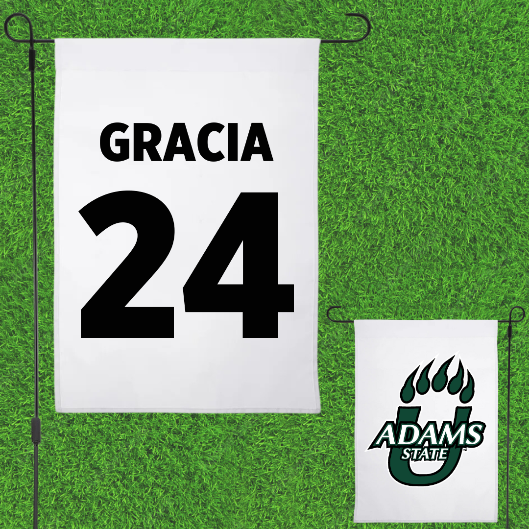 Adams State University Baseball White Garden Flag - #24 Chris Gracia