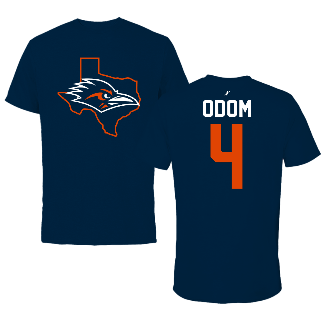 University of Texas at San Antonio Baseball Navy State Tee - #4 Tye Odom