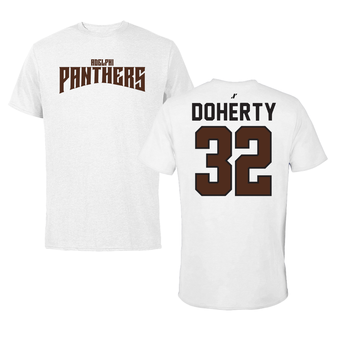 Adelphi University Lacrosse White Classic Performance Tee - #32 Brian Doherty