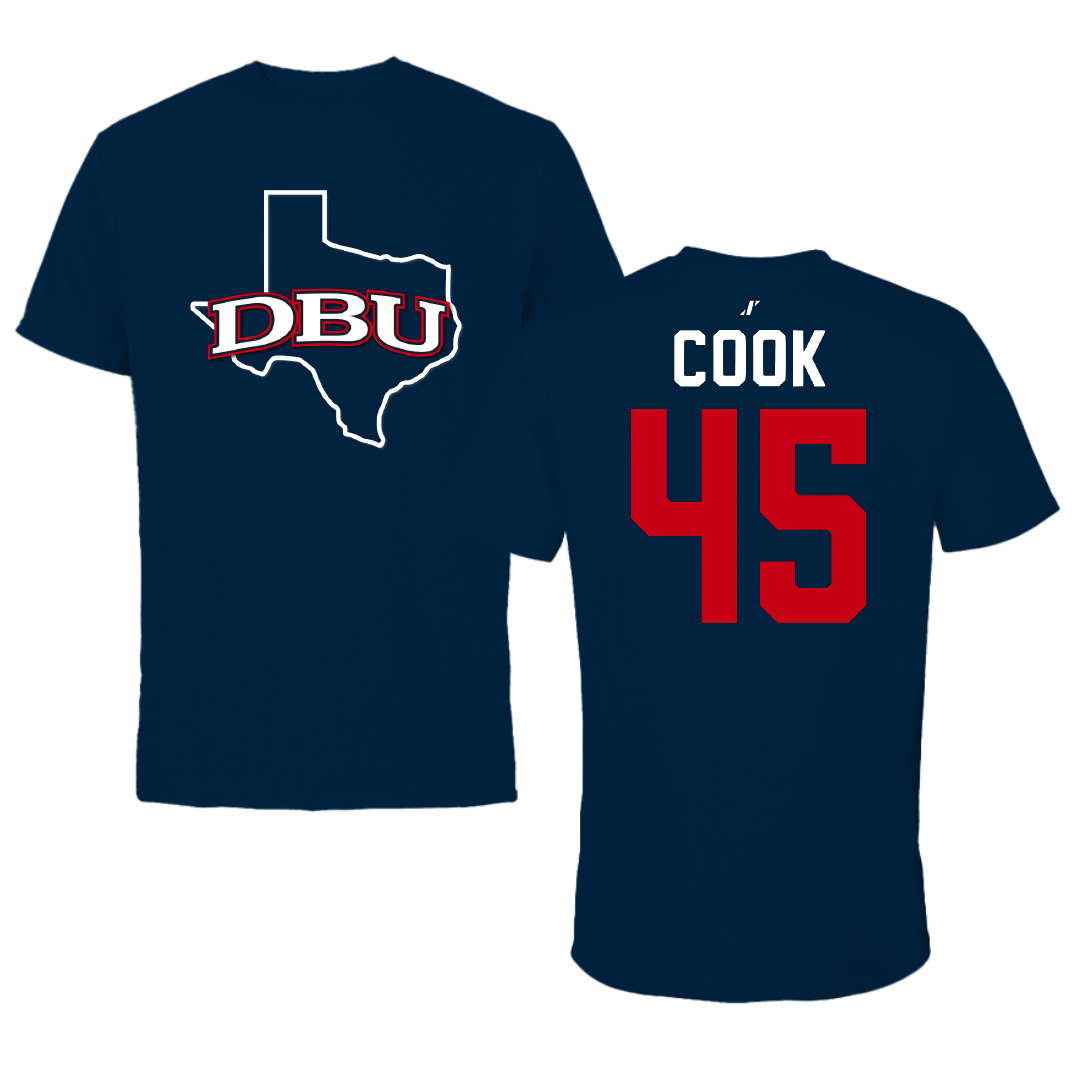 Dallas Baptist University STUNT Navy State Performance Tee - #45 Janae Cook