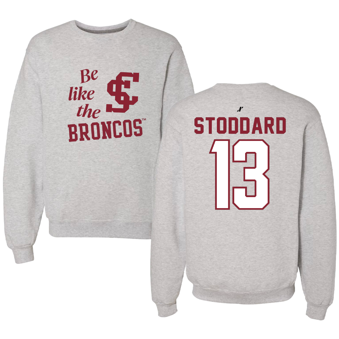 Santa Clara University Beach Volleyball Light Gray Be Like Us Crewneck - #13 Ava Stoddard