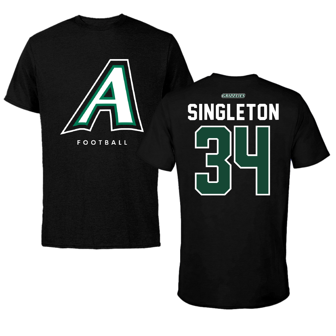 Adams State University Football Black Block Tee - #34 Kwesi Singleton