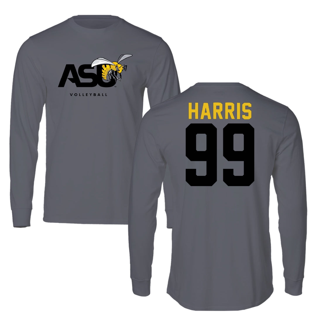 Alabama State University Volleyball Dark Gray Long Sleeve - #99 Lyndsay Harris