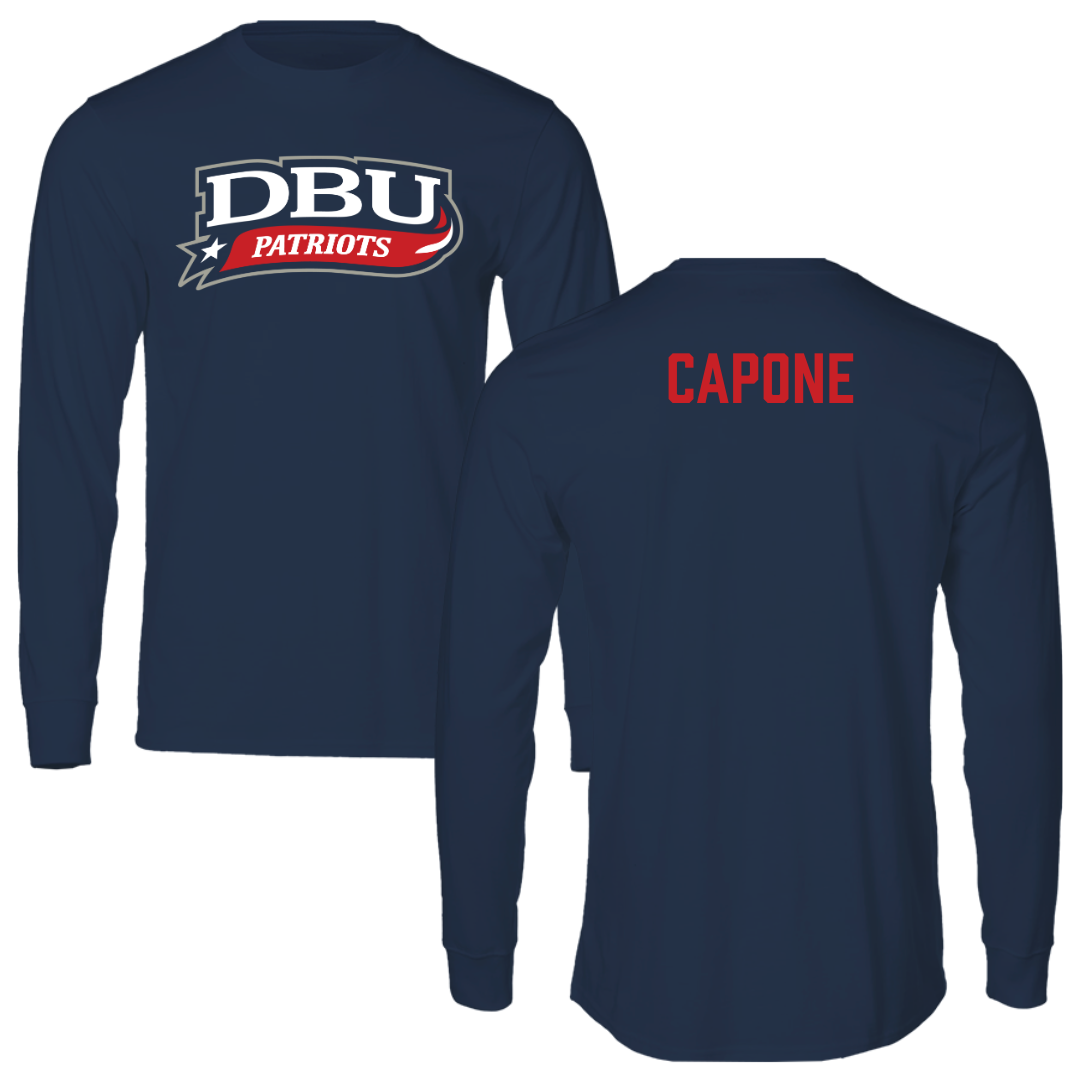 Dallas Baptist University Tennis Navy Performance Long Sleeve - Zach Capone