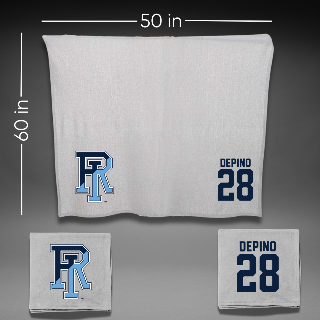 University of Rhode Island Baseball Gray Blanket - #28 Anthony DePino