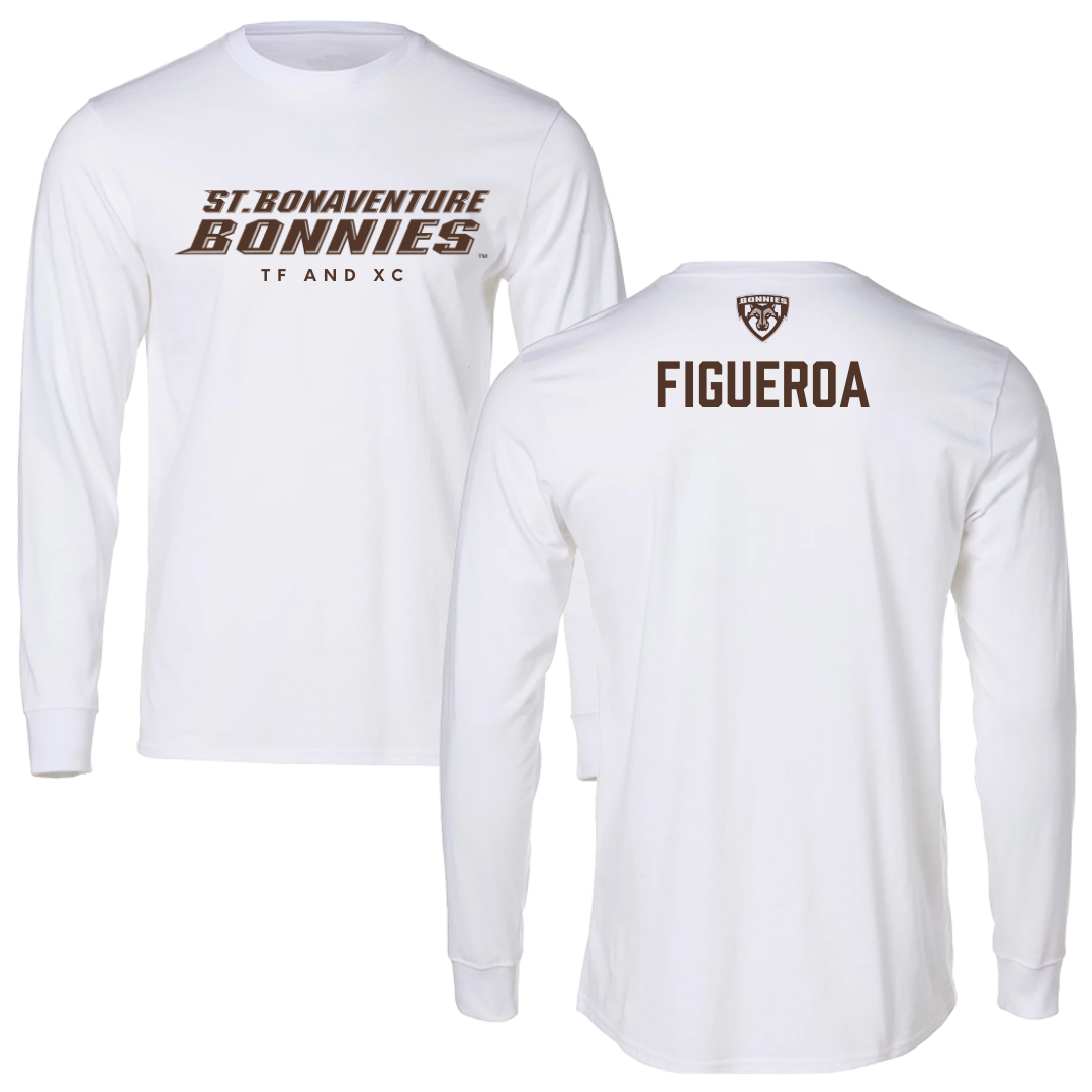 St. Bonaventure University TF and XC White Long Sleeve - Christian Figueroa