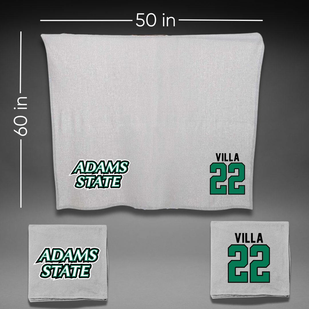 Adams State University Baseball Gray Blanket - #22 Eric Villa