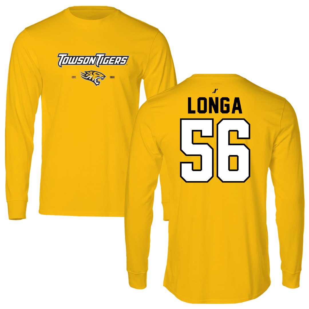 Towson University Football Gold General Performance Long Sleeve - #56 Matthieu Longa