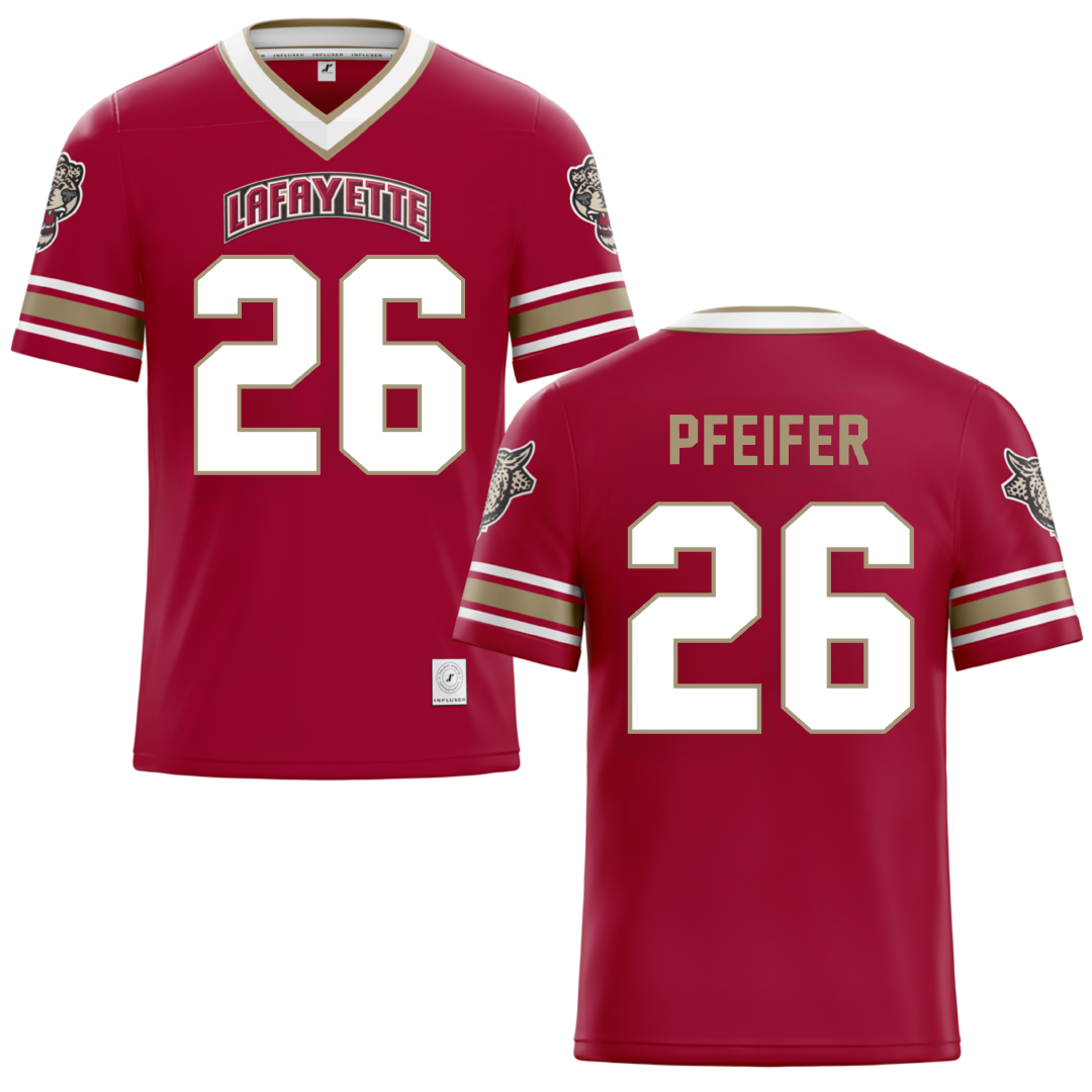 Lafayette College Red Lacrosse Jersey - #26 Drew Pfeifer