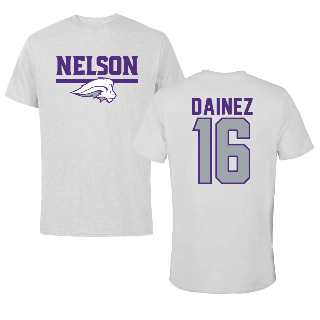 Nelson University Soccer Light Gray Performance Tee - #16 Henrique Dainez