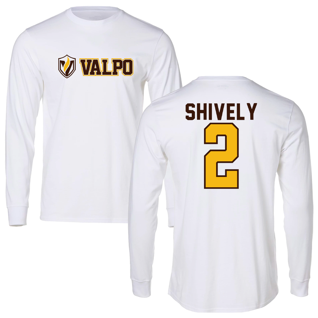 Valparaiso University Softball White Long Sleeve - #2 Kyndal Shively