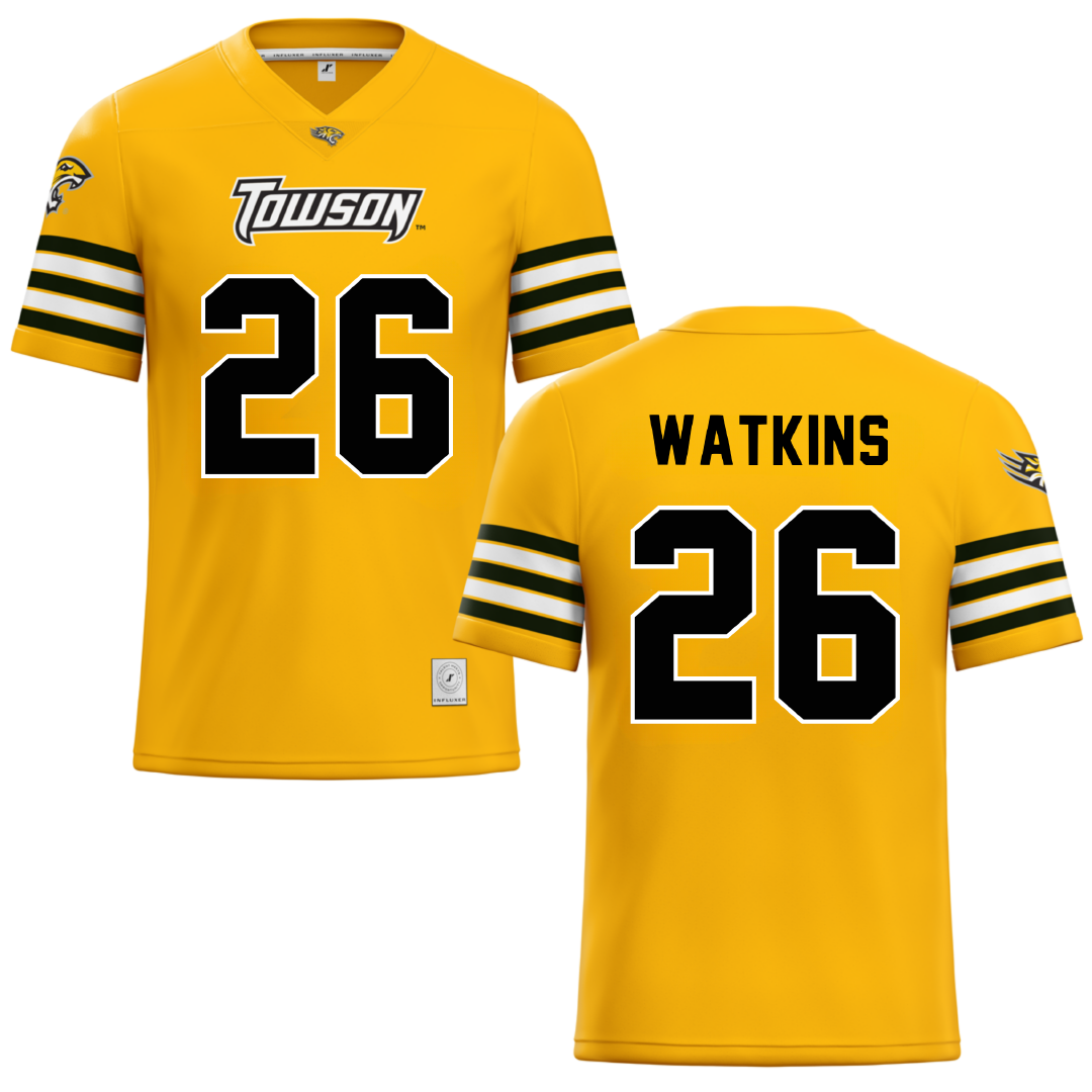 Towson University Gold Football Jersey - #26 Christopher Watkins
