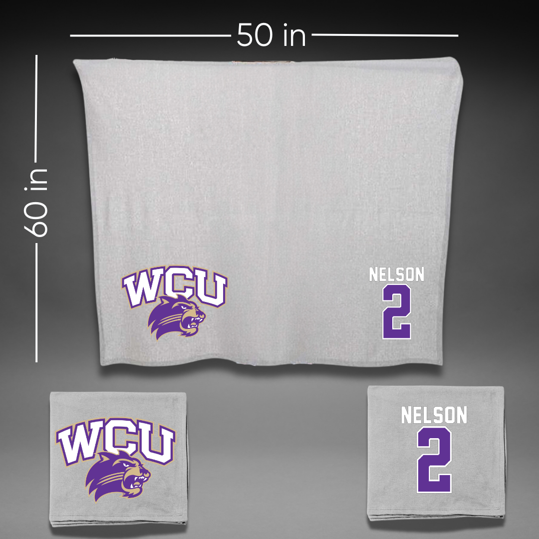 Western Carolina University Football Gray Blanket - #2 Micah Nelson