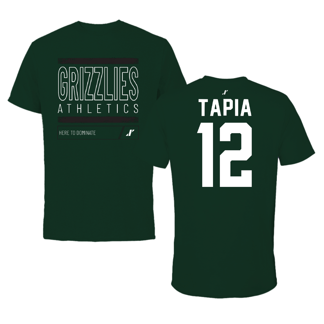 Adams State University Basketball Forest Green Dominate Tee - #12 Jude Tapia