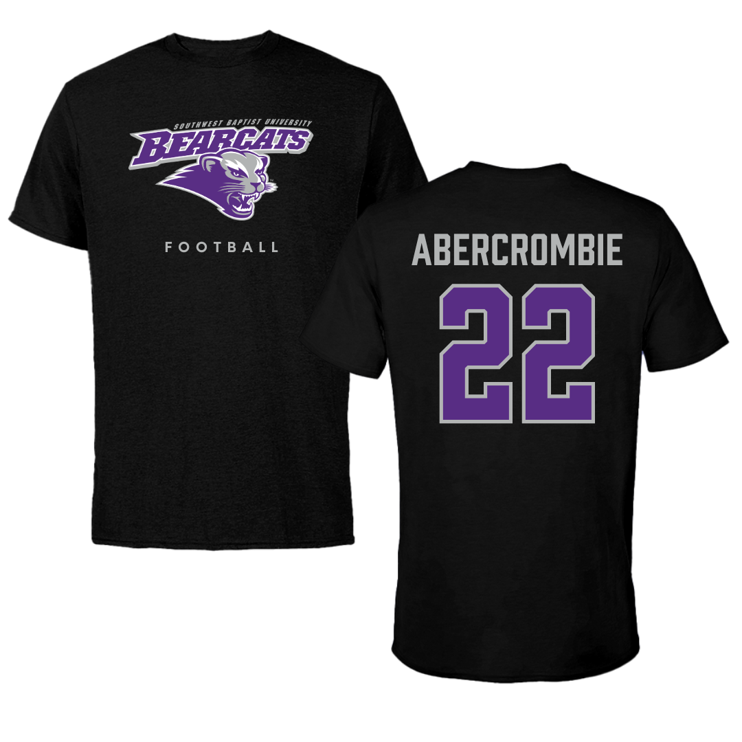 Southwest Baptist University Football Black Performance Tee - #22 Jordan Abercrombie
