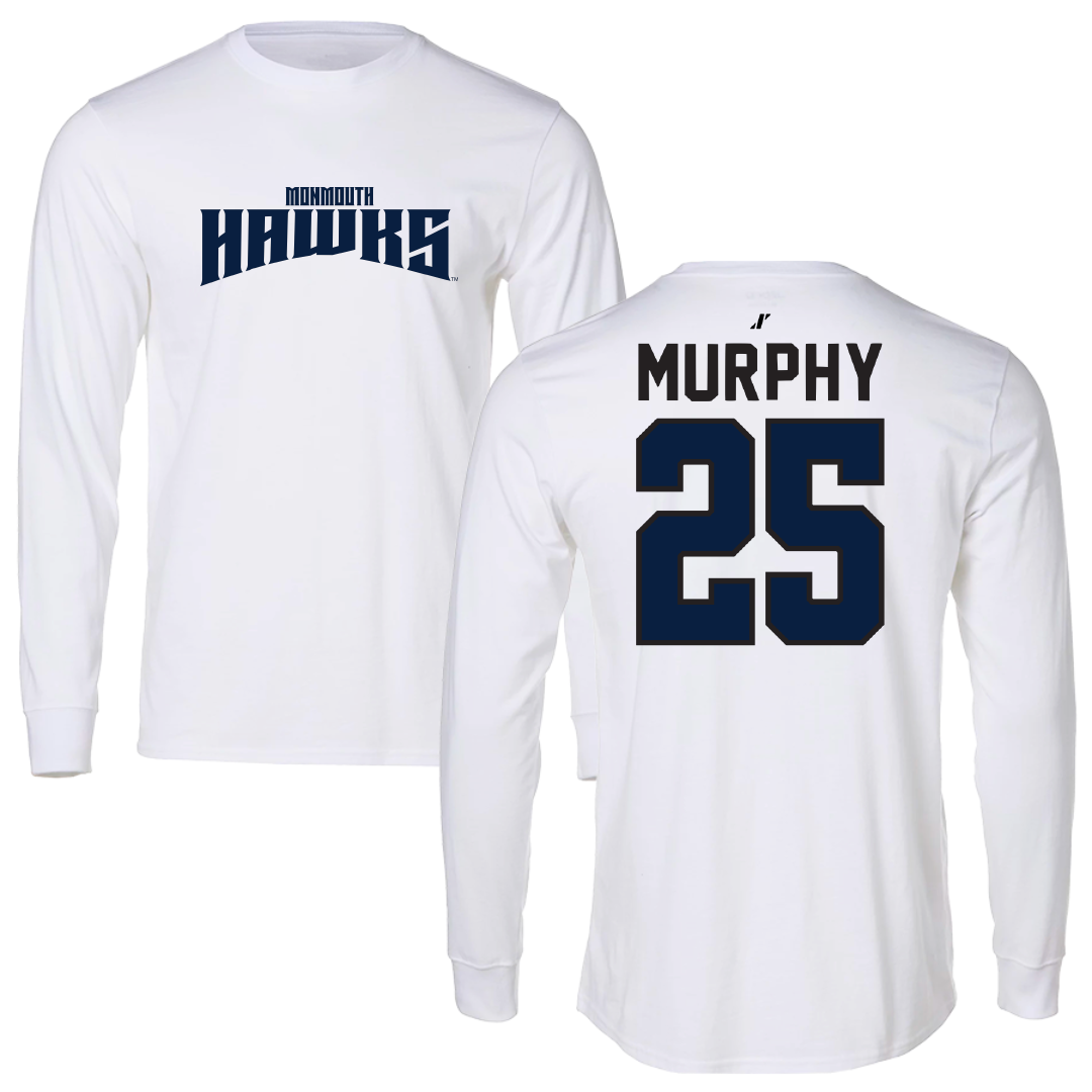 Monmouth University Football White Classic Performance Long Sleeve - #25 Patrick Murphy