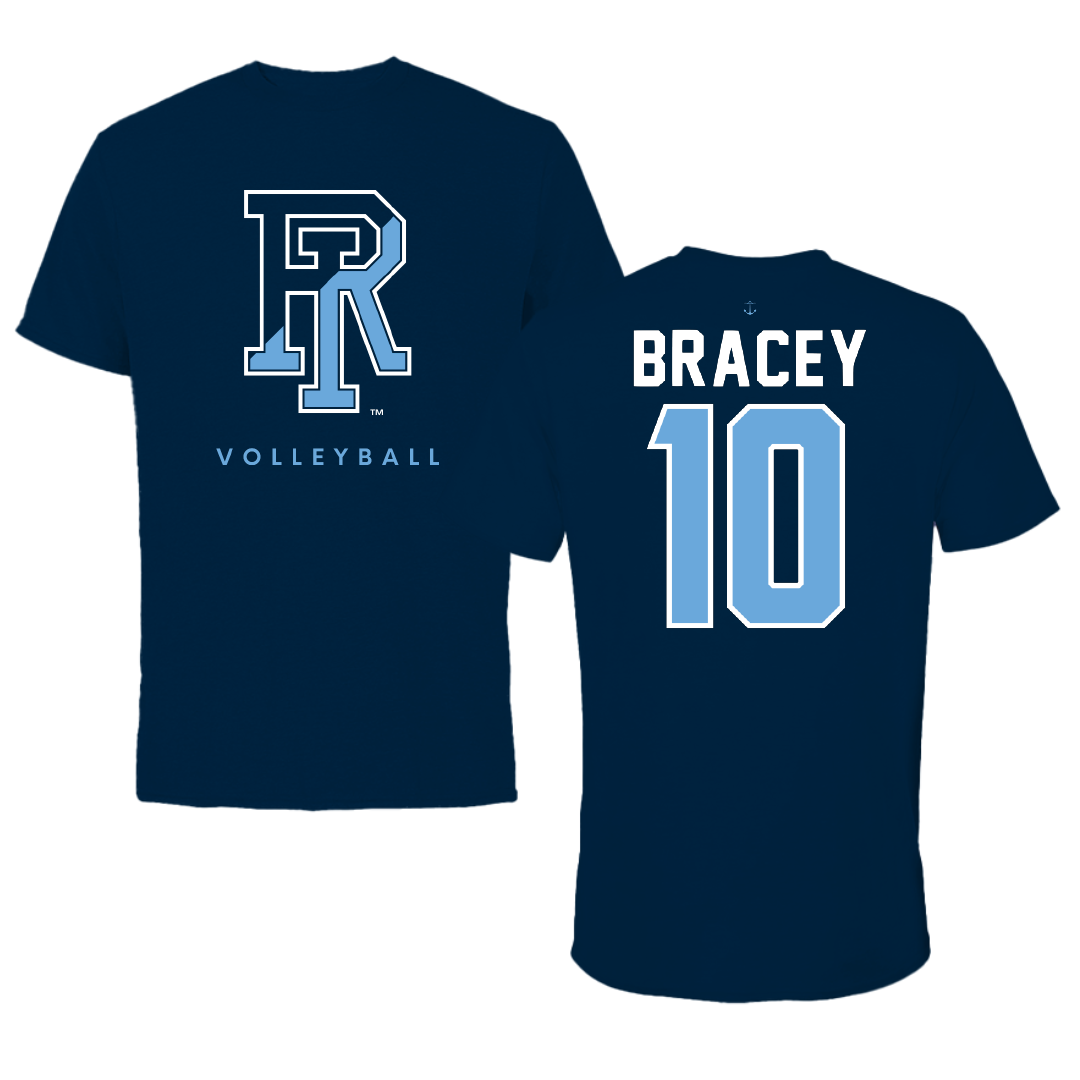 University of Rhode Island Volleyball Navy Performance Tee - #10 Erika Bracey