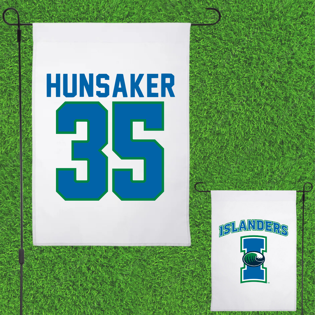 Texas A&M University-Corpus Christi Baseball White Garden Flag - #35 Riely Hunsaker