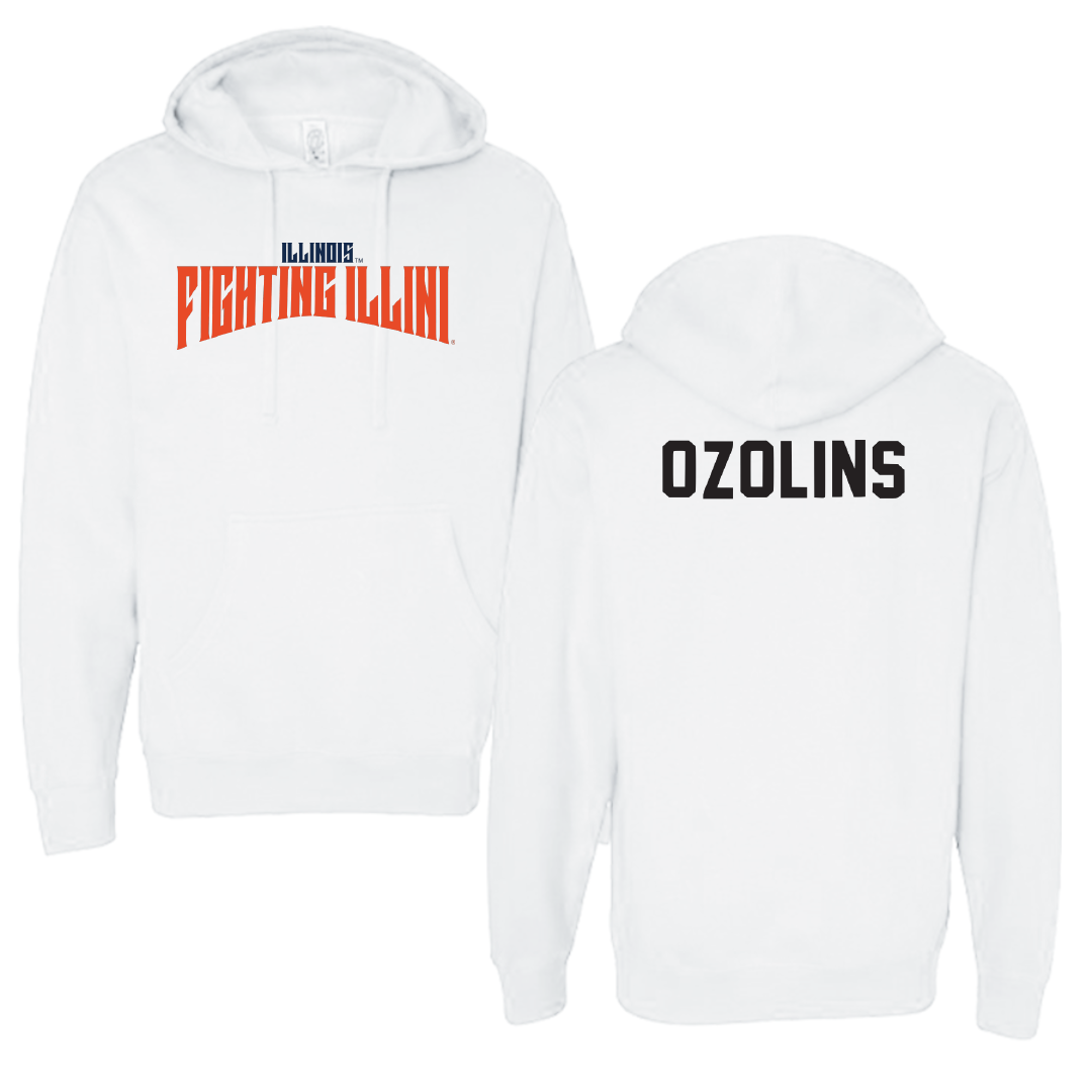 University of Illinois Tennis White Classic Hoodie - Karlis Ozolins