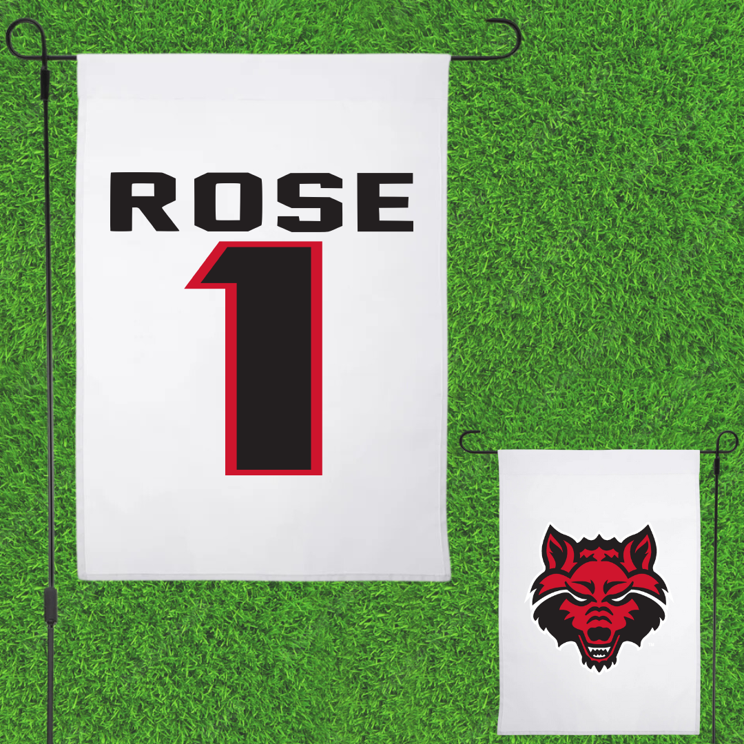 Arkansas State University Basketball White Garden Flag - #1 Crislyn Rose