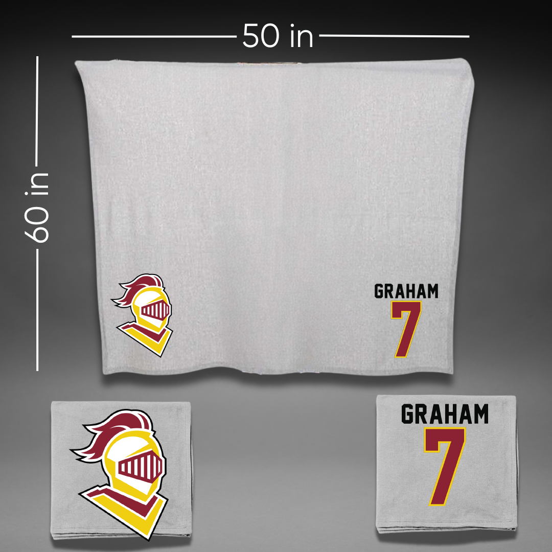 Calvin University Soccer Gray Blanket - #7 Quinn Graham