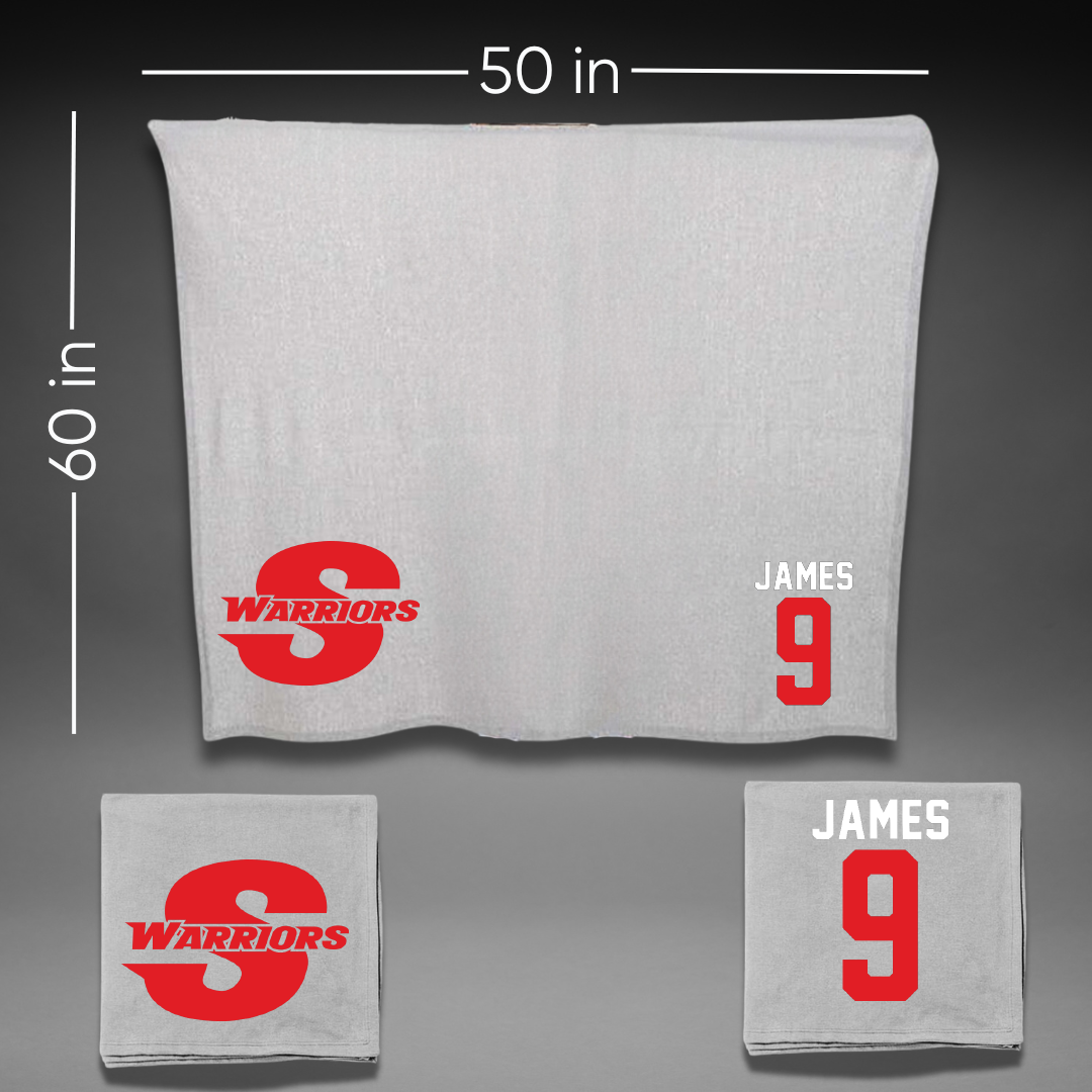 Stanislaus State Volleyball Gray Blanket - #9 Kryslin James