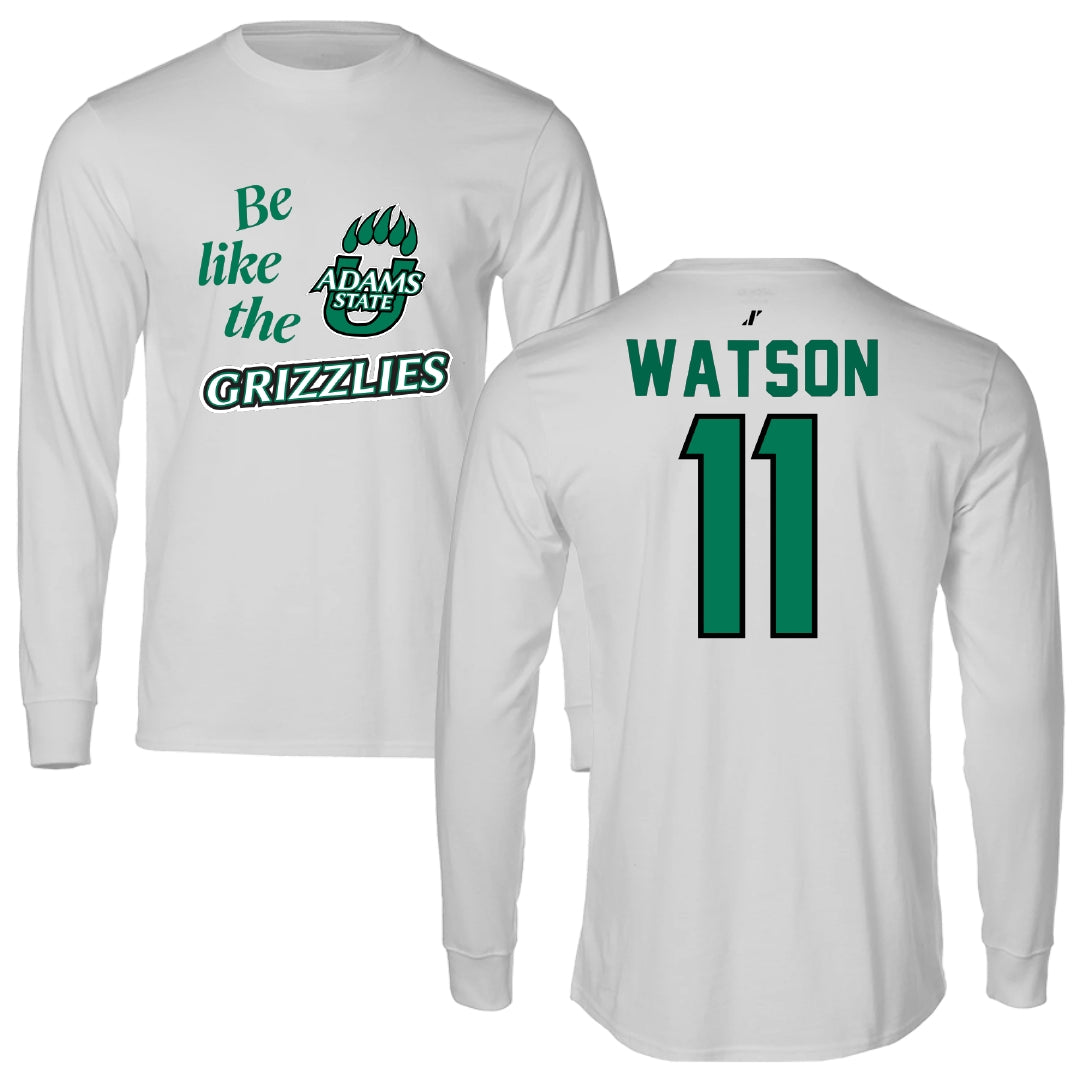 Adams State University Basketball Light Gray Be Like Us Performance Long Sleeve - #11 Elaina Watson