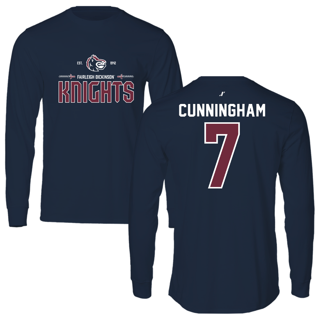 Fairleigh Dickinson University-Metropolitan Campus Softball Navy General Performance Long Sleeve - #7 Riley Cunningham
