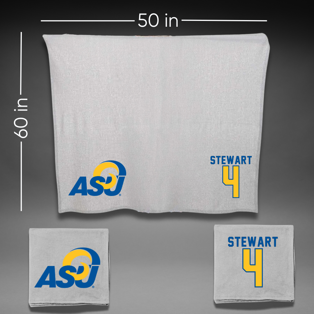 Angelo State University Soccer Gray Blanket - #4 Sanai A Stewart