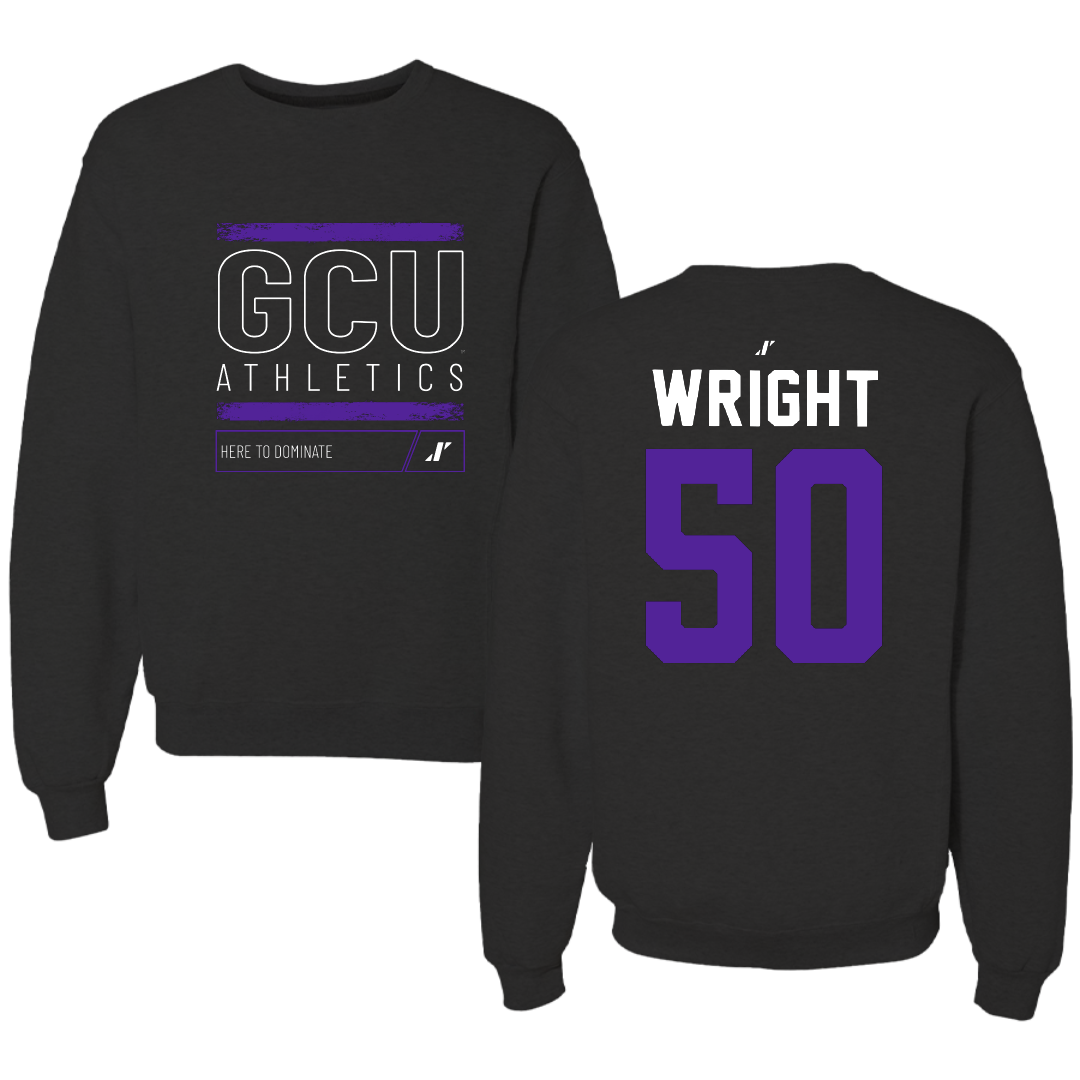 Grand Canyon University Softball Black Dominate Crewneck - #50 Arriana Wright