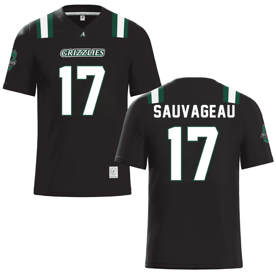 Adams State University Black Football Jersey - #17 Emily Sauvageau