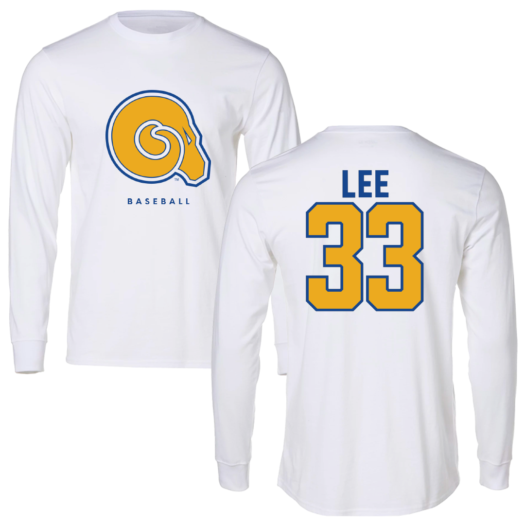 Albany State University Baseball White Performance Long Sleeve - #33 Austin Lee