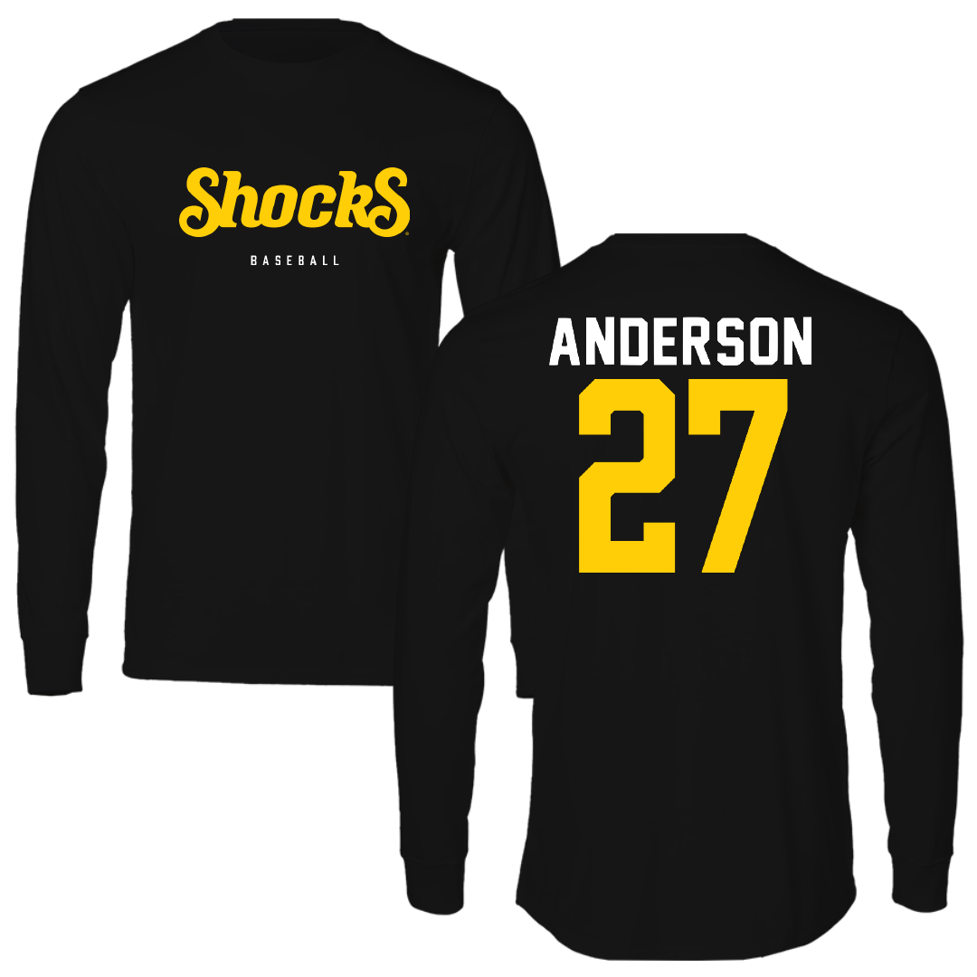 Wichita State University Baseball Black Performance Long Sleeve - #27 Caleb Anderson