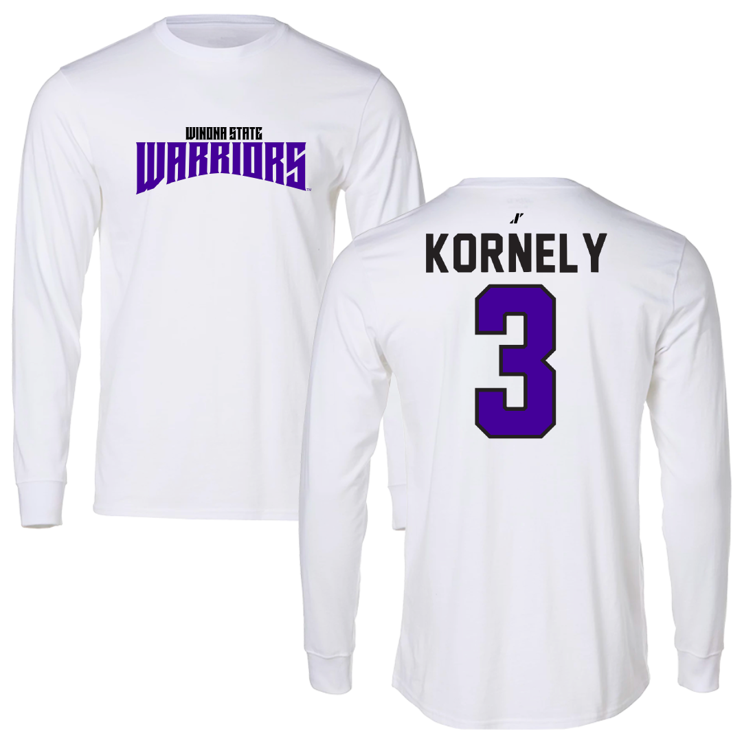 Winona State University Volleyball White Classic Long Sleeve - #3 Kenna Kornely