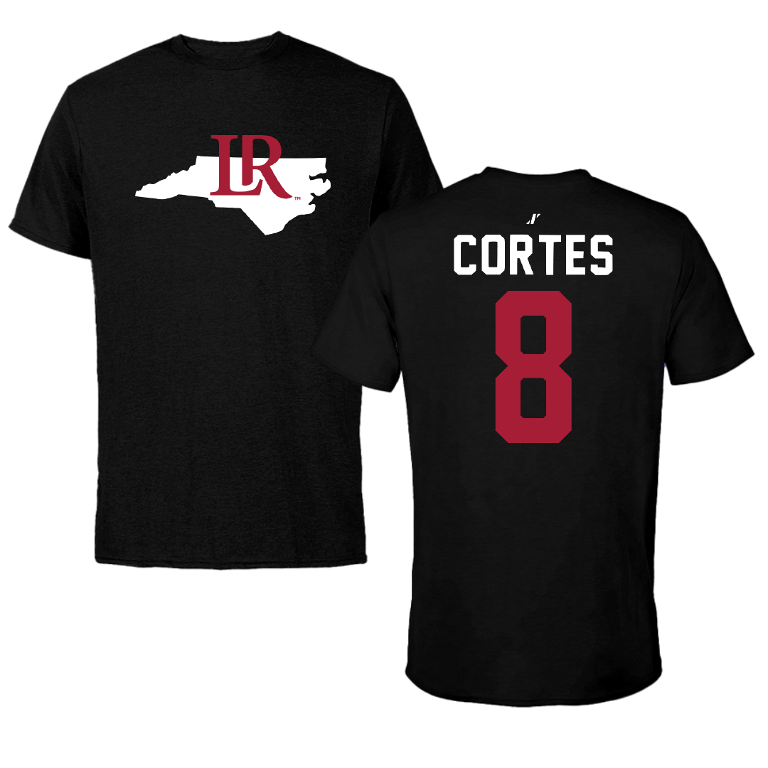Lenoir-Rhyne University Soccer Black State Performance Tee - #8 Nicolas Cortes