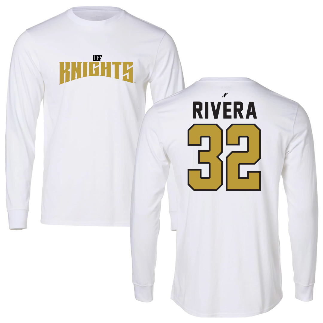 University of Central Florida Baseball White Classic Long Sleeve - #32 Aris Rivera