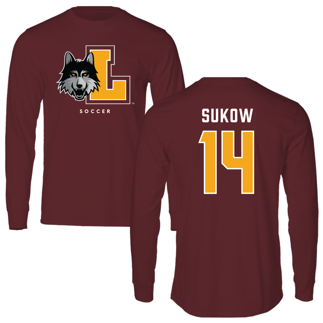 Loyola University-Chicago Soccer Maroon Mascot Long Sleeve - #14 Jason Sukow