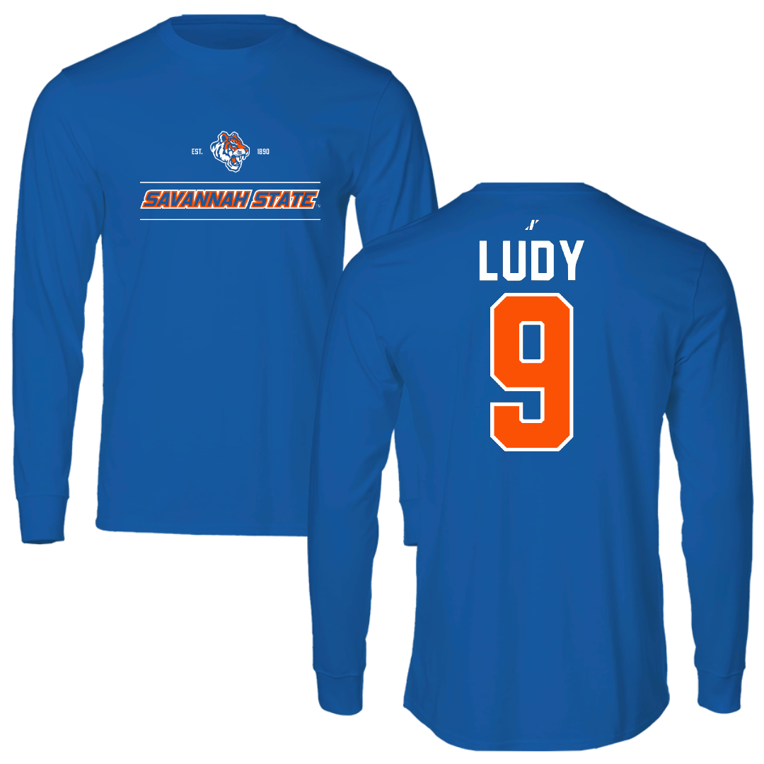 Savannah State University Volleyball Blue General Performance Long Sleeve - #9 Kloe Ludy