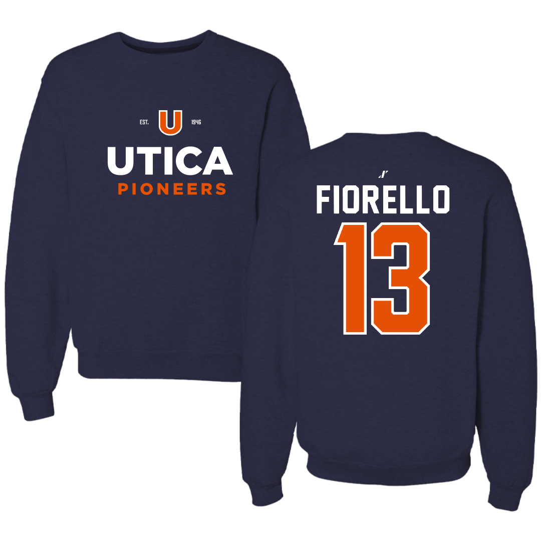 Utica University Baseball Navy General Crewneck - #13 Micah Fiorello