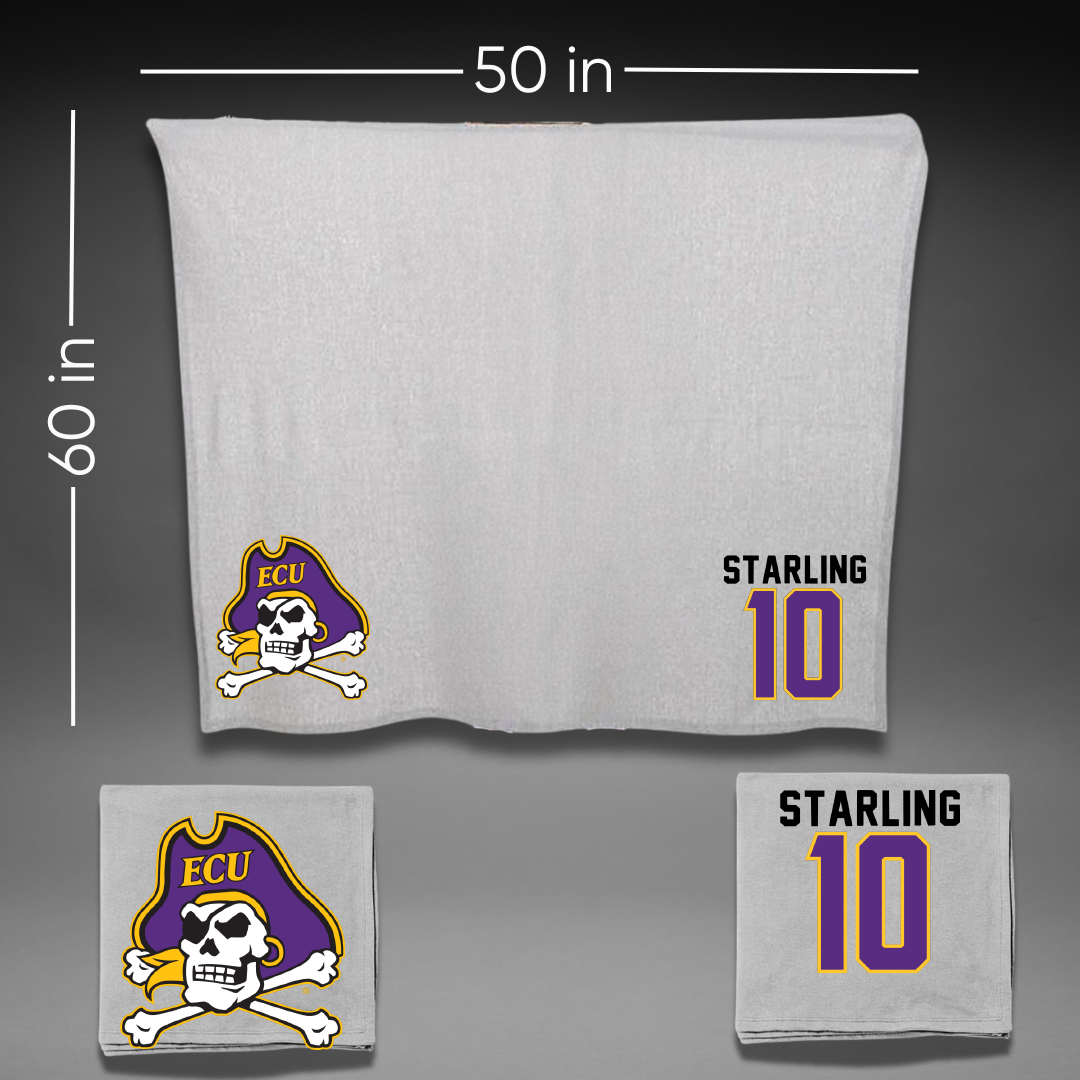 East Carolina University Baseball Gray Blanket - #10 Jacob Starling
