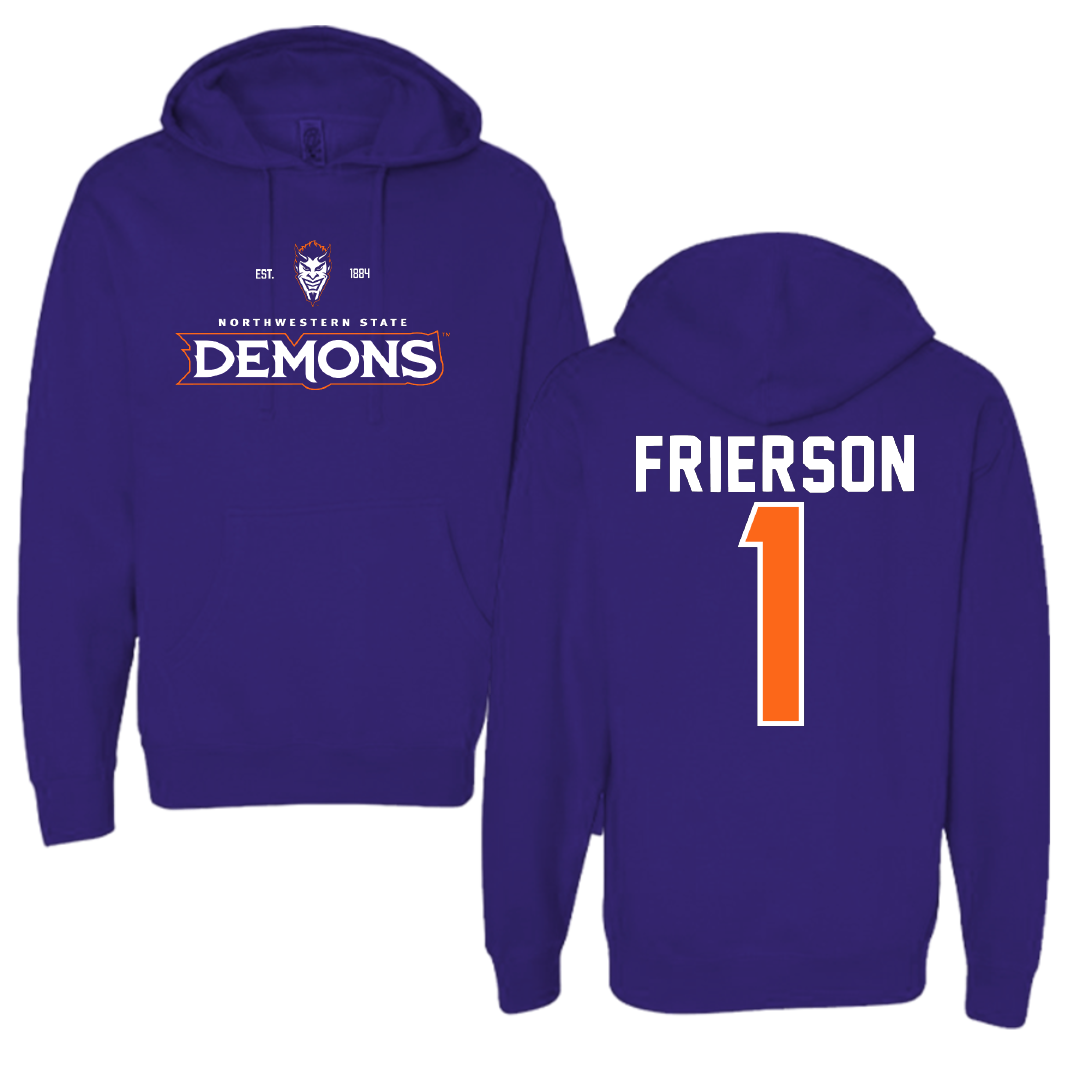 Northwestern State University Basketball Purple General Hoodie - #1 Jermesha Frierson