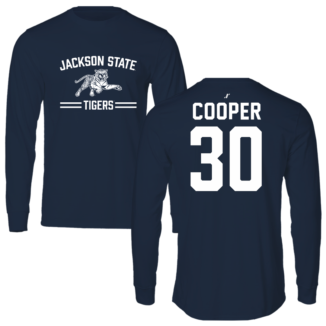 Jackson State University Basketball Navy General Performance Long Sleeve - #30 Zoe Cooper