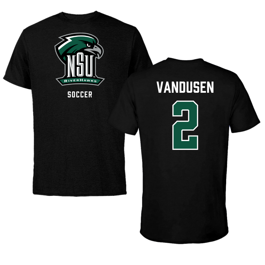 Northeastern State University Soccer Black NSU Tee - #2 Ethan VanDusen