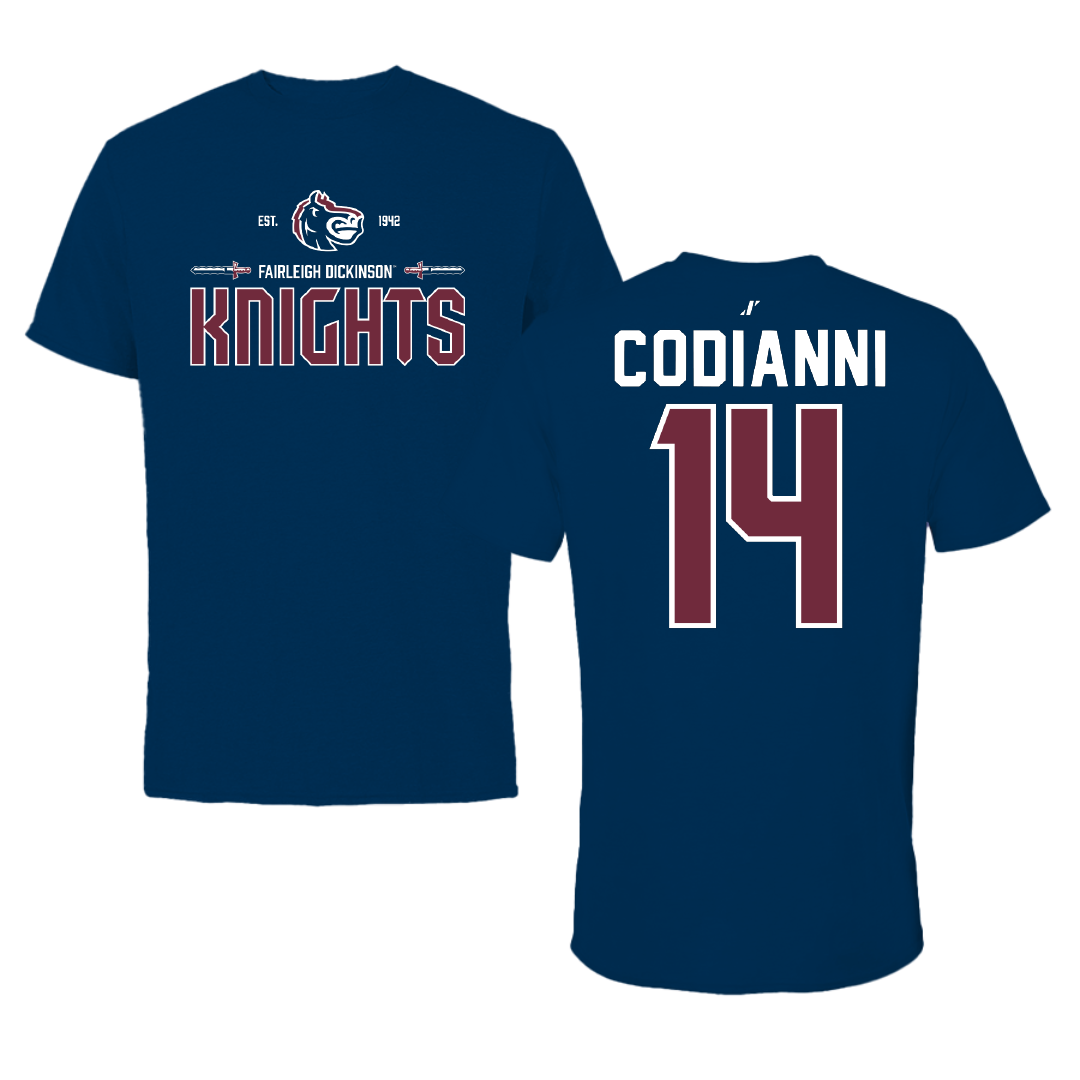 Fairleigh Dickinson University-Metropolitan Campus Lacrosse Navy General Tee - #14 Nora Codianni