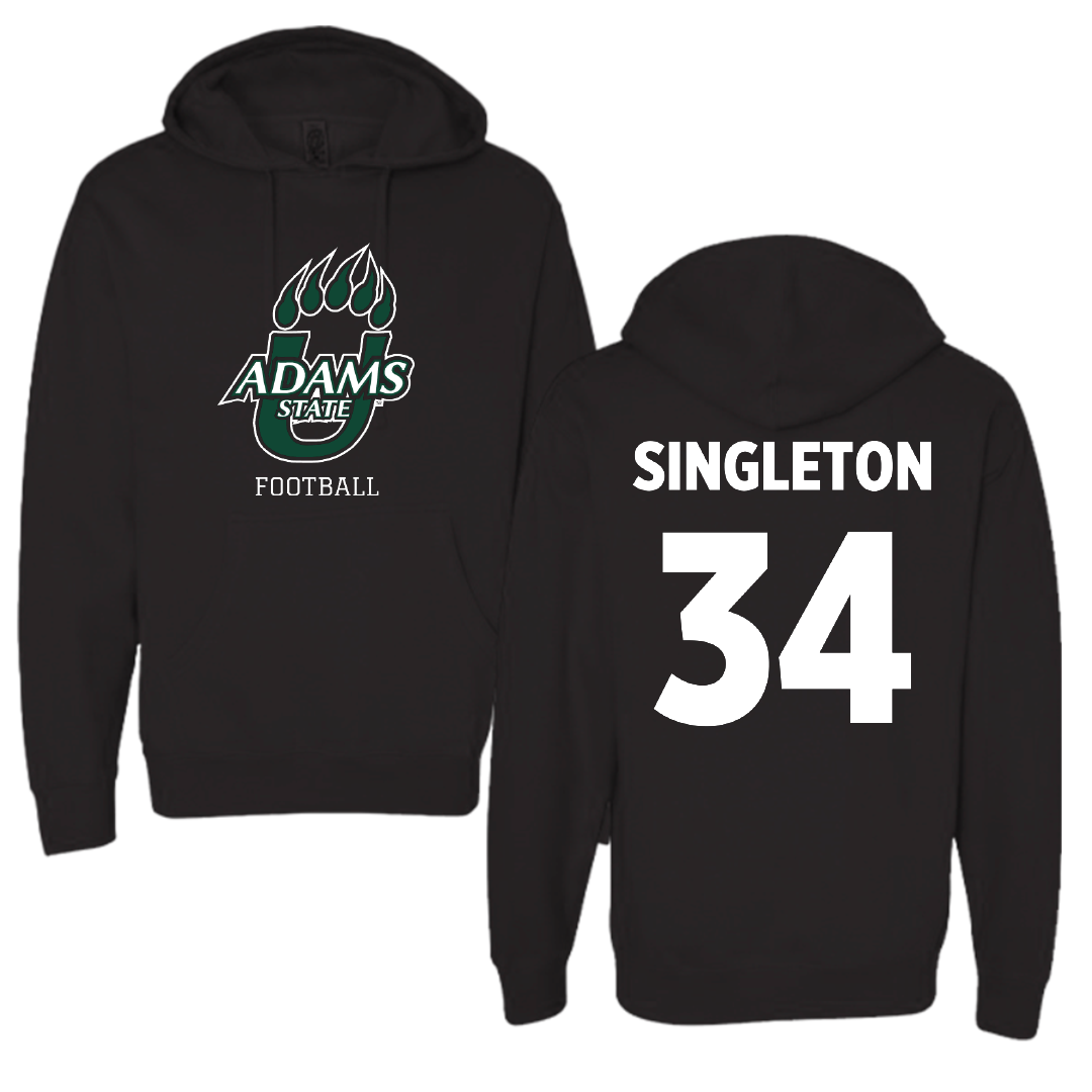 Adams State University Football Black Hoodie - #34 Kwesi Singleton