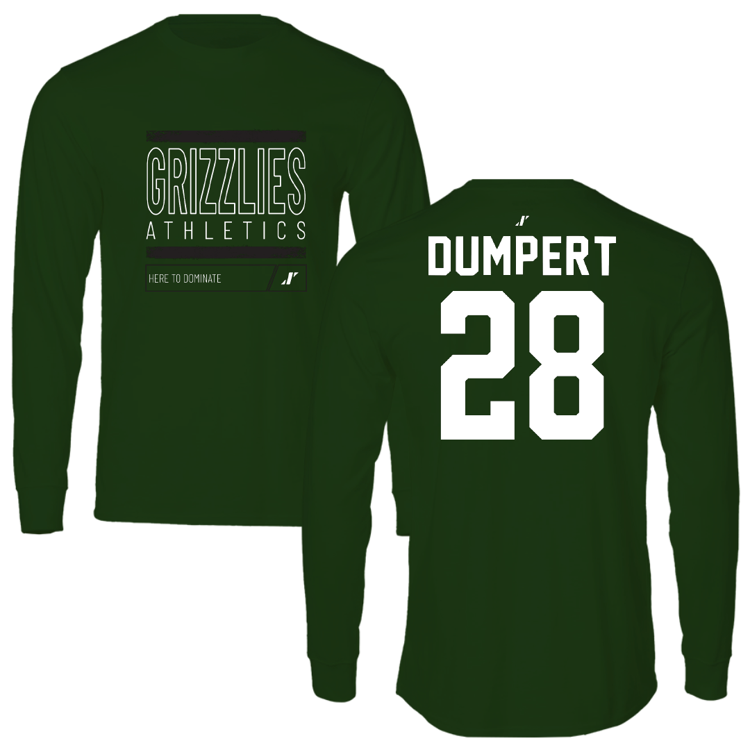 Adams State University Lacrosse Forest Green Dominate Performance Long Sleeve - #28 Devon Dumpert