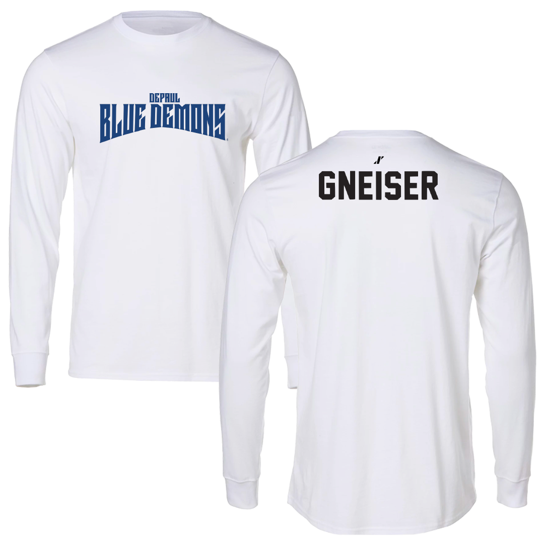 DePaul University Golf White Classic Performance Long Sleeve - Billy Gneiser
