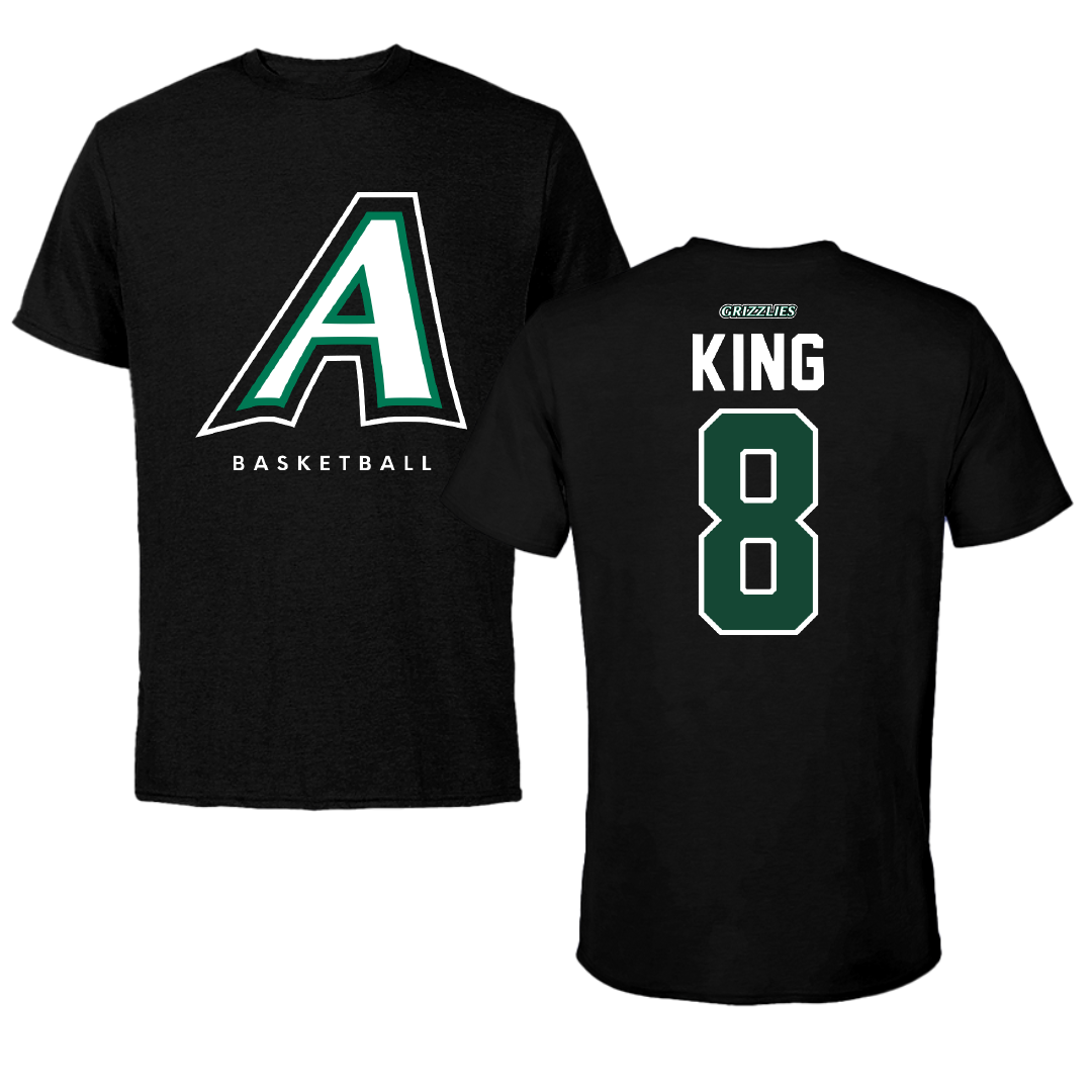 Adams State University Basketball Black Block Performance Tee - #8 Jayce King